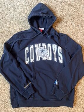 Mitchell & Ness Dallas Cowboys NFL Navy Pullover Sweatshirt Size L